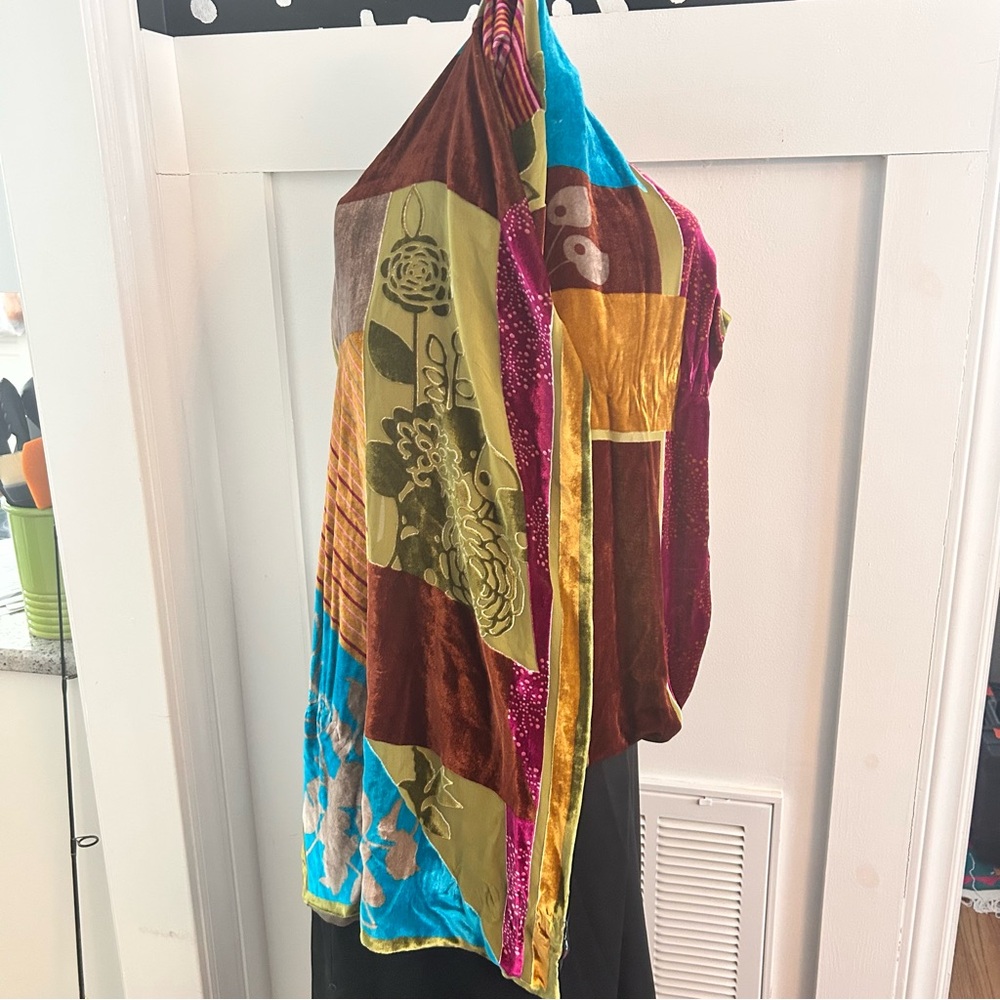 Redfish Design Colorful Patchwork Burnout Velvet … - image 1